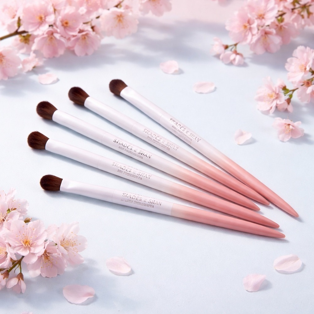 NWT Shades By Shan Blush Wedding 5 Piece Makeup Brush Set
